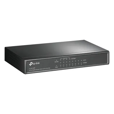 Switch Gigabit PoE+ no administrable de 8 puertos 10/100/1000 Mbps, solo 4 puertos PoE, para escritorio