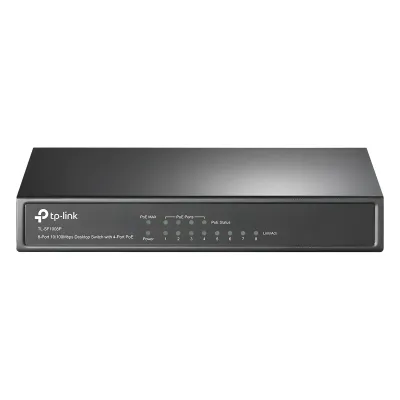 Switch PoE+ No Administrable / De Escritorio 8 puertos 10/100 Mbps / 4 puertos PoE af/at Inteligente / Presupuesto 66 W / Hasta 250 metros