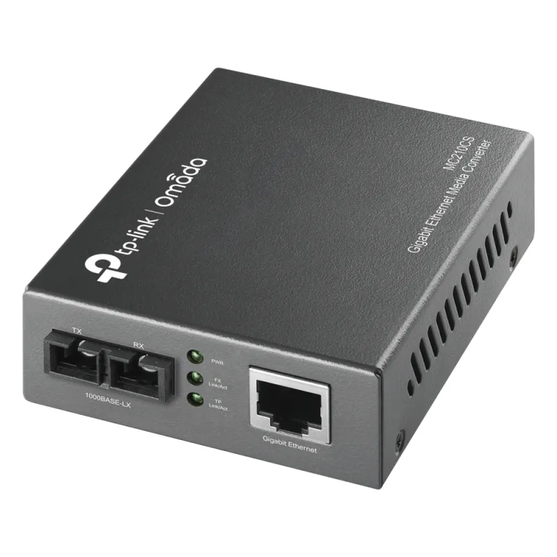 Convertidor Fibra Óptica Monomodo / 1 Puerto RJ45 10/100/1000 Mbps / Puerto Fibra Óptica SC 1000 Mbps / Hasta 20 Km / Plug and Play