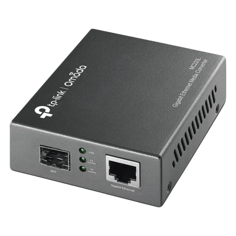 Convertidor Fibra Óptica Monomodo o Multimodo / 1 Puerto SFP 1000 Mbps / 1 Puerto RJ45 10/100/1000 Mbps / Plug and Play