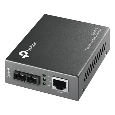 Convertidor Fibra Óptica Monomodo / 1 Puerto RJ45 10/100 Mbps / Puerto Fibra Óptica SC 100 Mbps / Hasta 20 kilometros / Plug and Play