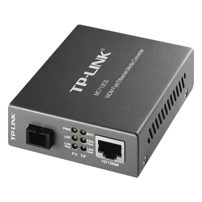 Convertidor Fibra Óptica WDM Monomodo / 1 puerto RJ45 10/100 Mbps / 1 puerto SC/UPC 100 Mbps / Hasta 20 Km / Para su Funcionamiento Requiere el Modelo MC111CS / Plug and Play