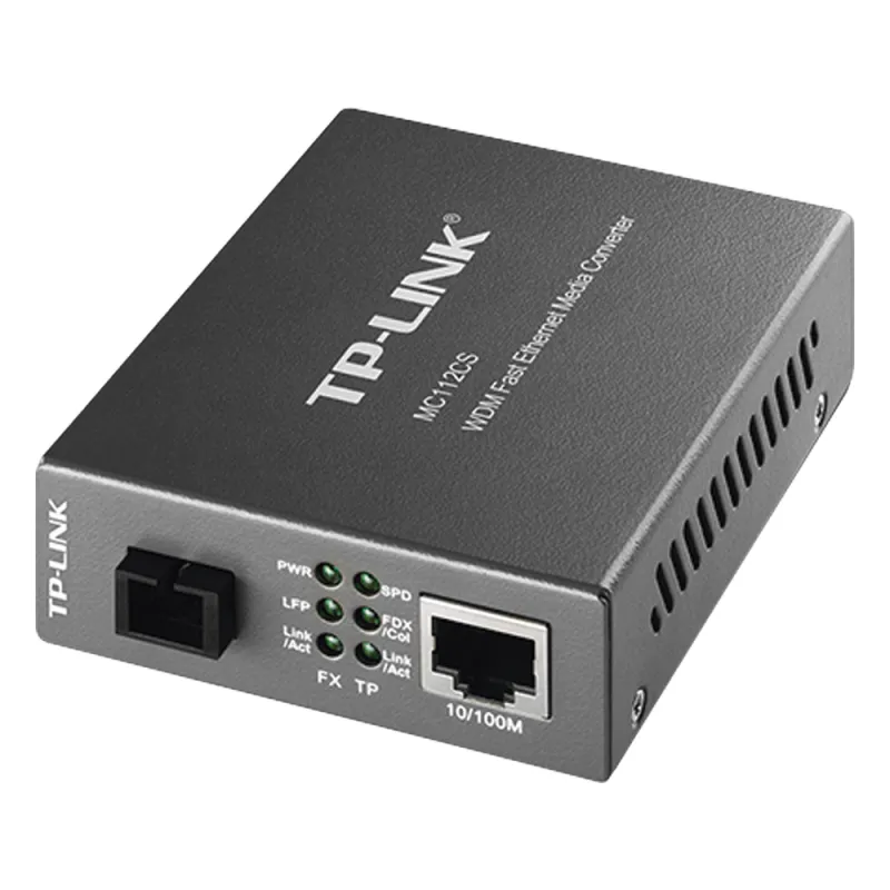 Convertidor Fibra Óptica WDM Monomodo / 1 puerto RJ45 10/100 Mbps / 1 puerto SC/UPC 100 Mbps / Hasta 20 Km / Para su Funcionamiento Requiere el Modelo MC111CS / Plug and Play