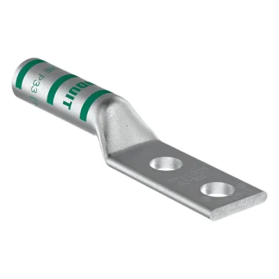 Zapata de compresión LCC2-14A-Q para cal. 2 Awg, Doble barreno para tornillo prisionero de 1/4, Espaciado de orificio 16 mm, 1 Pz