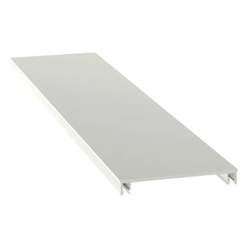 Cubierta para canaleta T-70, de PVC rígido, 70.1 x 9.1 x 2400 mm, Color Blanco Mate
