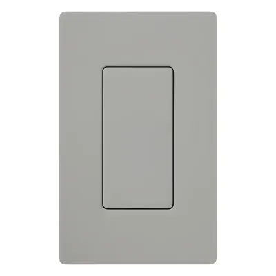 Inserto ciego para placa de pared estilo decorador, acabado brillante en color gris, cubre una apertura sin usar en placas Lutron Claro