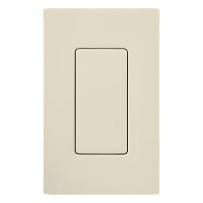Inserto ciego para placa de pared estilo decorador, acabado brillante en color almendra claro, cubre una apertura sin usar en placas Lutron Claro
