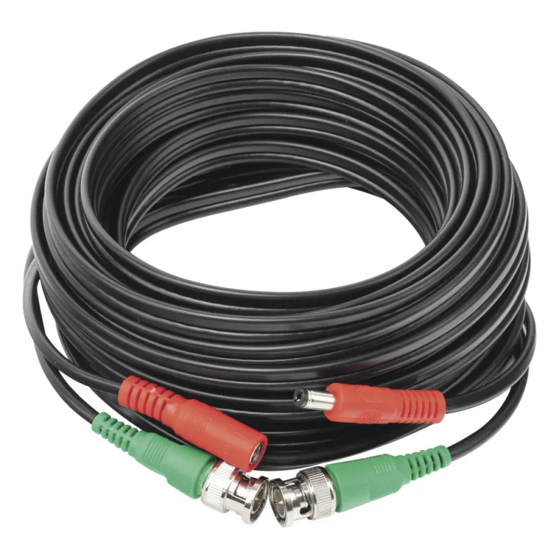 Cable Coaxial (BNC RG59) + Alimentación / SIAMES / 10 Metros (32.81 Pies) / 100% Cobre / Para Cámaras 4K / Uso Interior y Exterior