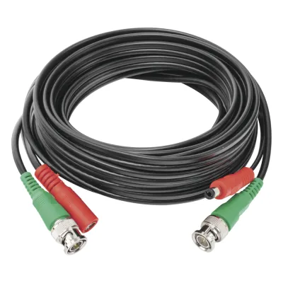 Cable Coaxial (BNC RG59) + Alimentación / SIAMES / 5 Metros (16.40 Pies) / 100% Cobre / Para Cámaras 4K / Uso Interior y Exterior