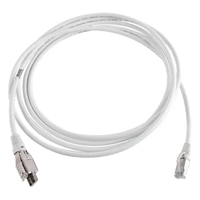 Patch Cord TERA Cat6A 1/10G Ethernet, de 4 Pares y Conector Modular, LS0H, Color Marfil, 10 Metros (32.81 Pies)