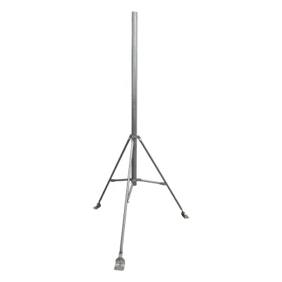 Mástil de 2" x 1.5 metros con Tripie para Instalación en losa. Acero Galvanizado en Caliente.