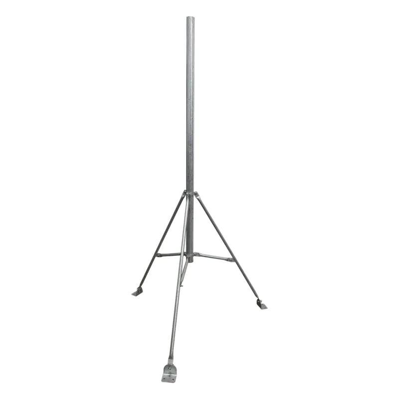 Mástil de 2" x 1.5 metros con Tripie para Instalación en losa. Acero Galvanizado en Caliente.