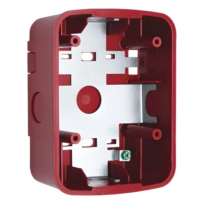 Caja de Montaje en Pared para Bocina y Bocina con Lampara Estroboscopica y para montaje en Techo de Bocinas, Color Rojo