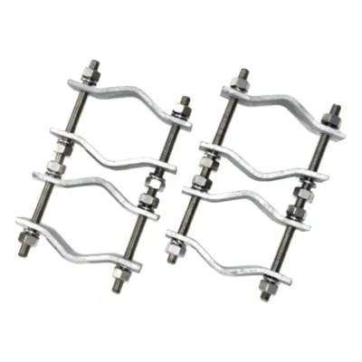 Juego de Dos Abrazaderas Dobles para Mástiles de 3.8 a 8.9 cm, con Separación entre centros de 12 cm.