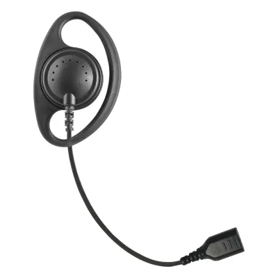 Auriculares con aro en forma de "D" con cable de fibra trenzada y conector SNAP. Requiere micrófono de solapa de 1 o 2 hilos de la Serie SNAP.