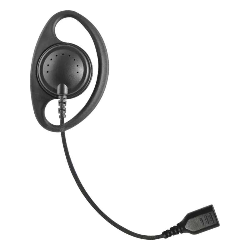 Auriculares con aro en forma de "D" con cable de fibra trenzada y conector SNAP. Requiere micrófono de solapa de 1 o 2 hilos de la Serie SNAP.