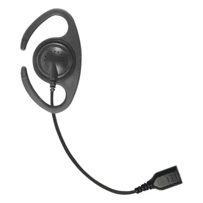â€‹Auriculares de gancho en forma de "C" con cable de fibra trenzada y conector SNAP. Requiere micrófono de solapa de 1 o 2 hilos de la Serie SNAP.