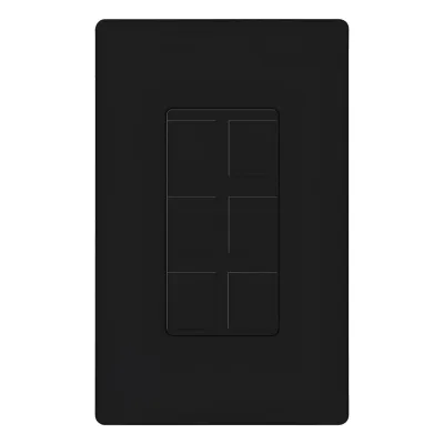 Marco de 6 puertos personalizable en campo para jacks modulares de red, coaxial, BNC y fibra óptica, color negro; placa de pared y conectores se venden por separado