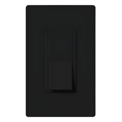 Apagador de paleta Claro de 3 vías, 15 A, 120/277 V, controla una luz o ventilador desde dos puntos, para todo tipo de cargas de iluminación y motores, color negro brillante