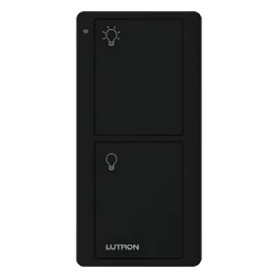Control remoto inalámbrico Pico de 2 botones para encender y apagar luces, cortinas o persianas, compatible con Caseta Wireless, RadioRA 2 y más, color negro