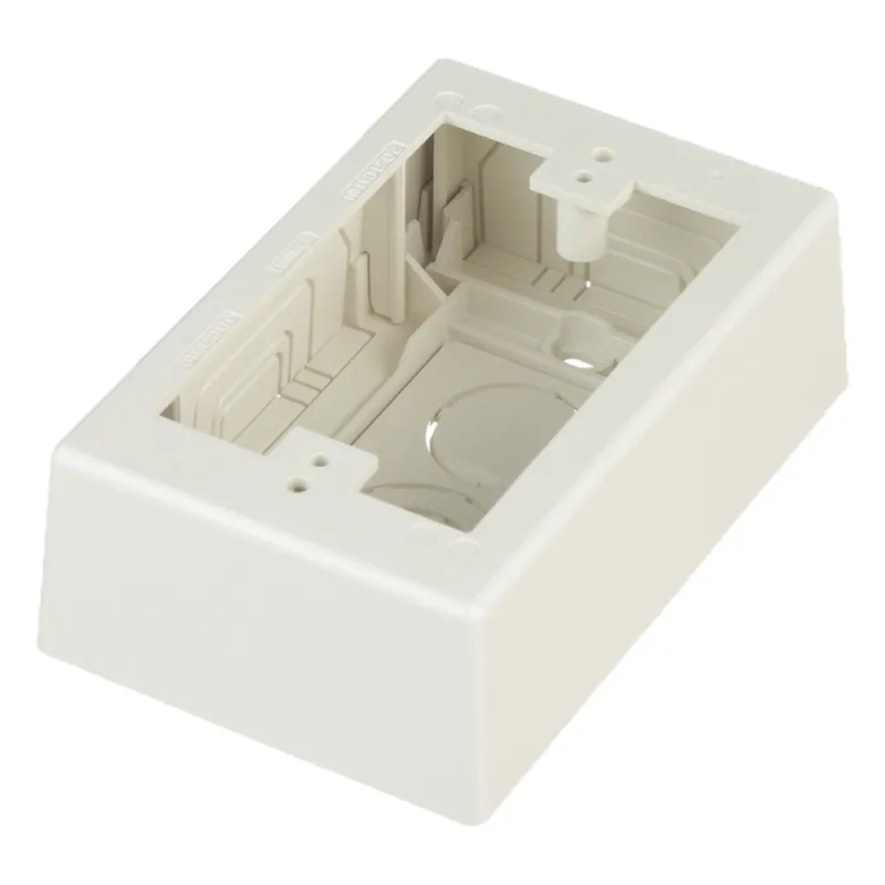 Caja de Pared Superficial, Uso Universal con Placas de Pared, con Cinta Adhesiva, Color Blanco Mate