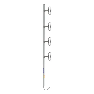 Antena Base 4 Dipolos, 370-460 MHz, 8.5 dBd, 90 MHz Ancho de Banda, OFFSET, 200 W, N Macho, Inclinación Opcional "Tilt" de 0, 2, 4, 6, 8 o 10 Grados.
