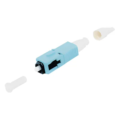 Conector de Fibra Óptica Pre-Pulido LightBow SC Simplex, Multimodo 50/125 (OM3/OM4), Re-Terminable, Color Aqua
