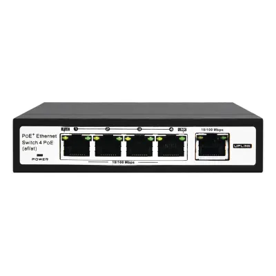 Switch PoE / 100 Metros PoE / 4 puertos 802.3af /at ( 60 W ) 10/100 Mbps + 1 puerto uplink