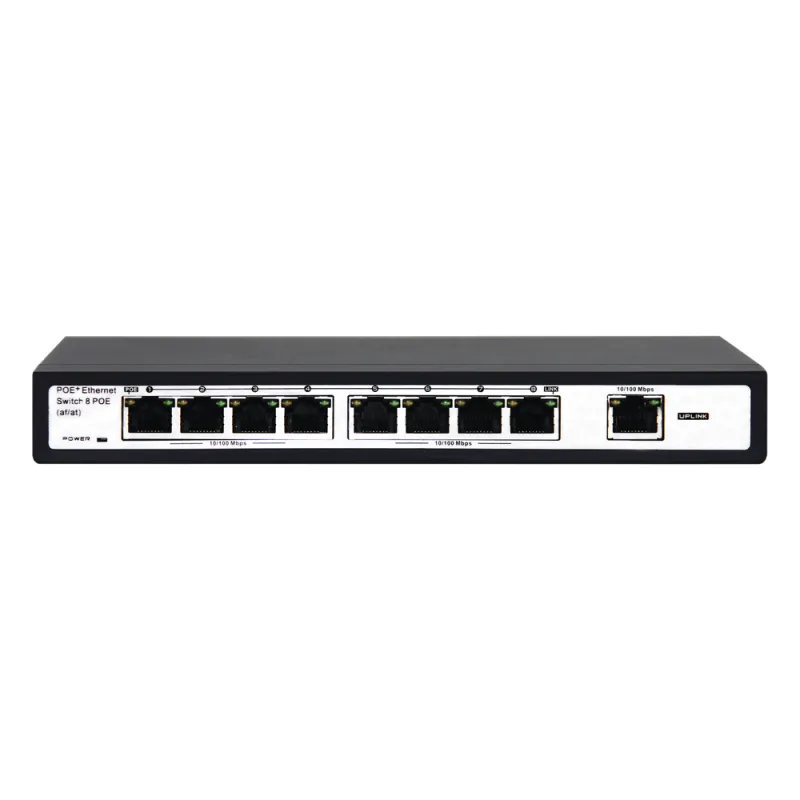 Switch PoE / 100 Metros PoE / 8 puertos 802.3af/at ( 132.5 W ) 10/100Mbps + 1 puerto Uplink
