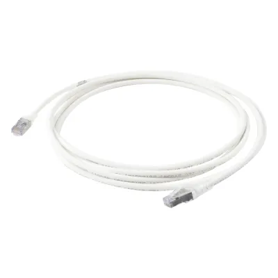 Patch Cord Skinny Cat6A Blindado S/FTP, 3.05 Metros (10 Pies), Diámetro Reducido 28 AWG, Color Blanco