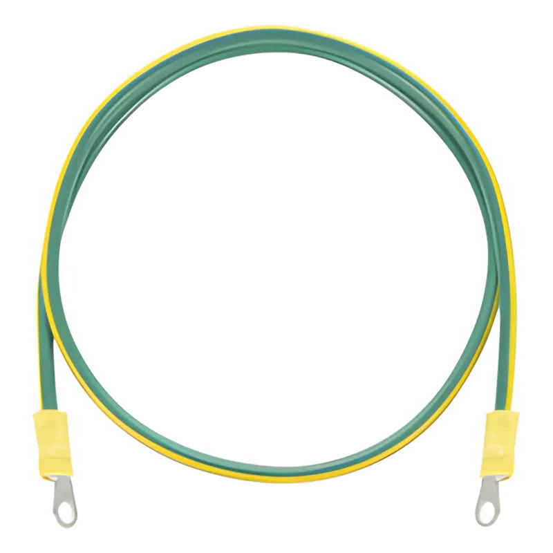 Jumper para Puesta a Tierra con Cable 8 AWG con Conectores de Ojo de 50 cm.