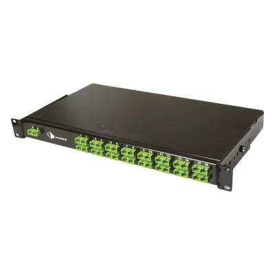 Splitter PON Tipo Panel de 1X32, con Conectores LCA de Entrada y LCA de Salida, 1UR, Color Negro