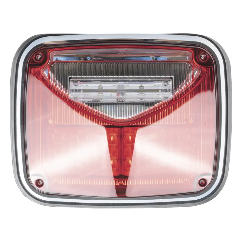 Luz de advertencia de 8 X 6", Color Rojo, Con Luz de Trabajo Clara, Ideal para Ambulancias