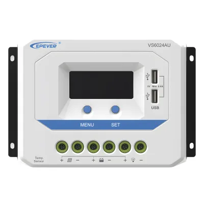 Controlador Solar PWM / 60A / 12/24V / Doble USB / Pantalla LCD / Tierra Positivo Común