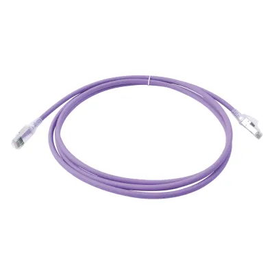 Patch Cord Z-MAX Cat6A S/FTP, CM/LS0H, 2.13 Metros (7 Pies), Color Violeta, Versión Bulk