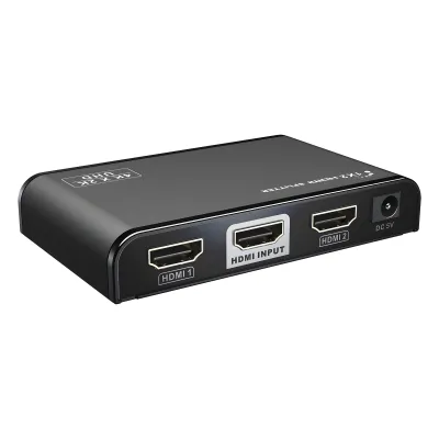 Divisor (Splitter) HDMI 4K de 1 entrada a 2 salidas / Soporta 4K×2K / HDMI 2.0 / HDCP 2.2 / HDMI 3D / Longitud del cable de Entrada ≤30m, Salida ≤25m / Divide 1 Entrada de video HDMI a 2 Salidas de Video HDMI (Simultaneas).