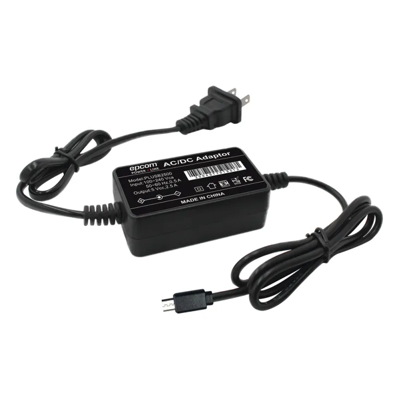 Cargador Micro-USB Profesional de 5 Vcc, 2.5 A para Celulares, Tabletas y Radio PKT-03 / Voltaje de Entrada de 100-240 Vca