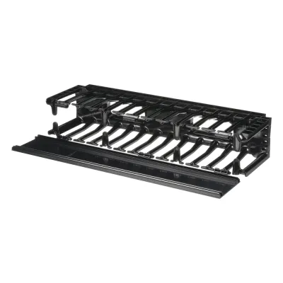 Organizador de Cables Horizontal NetManager de Alta Densidad, Sencillo (Solo Frontal), Para Rack de 19in, 2UR