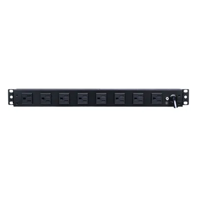 PDU Básico Para Distribución de Energía, Con 8 Tomas NEMA 5-15R Traseras y 2 Tomas 5-15R Frontales, 1UR, 15 Amp, 120 Vca