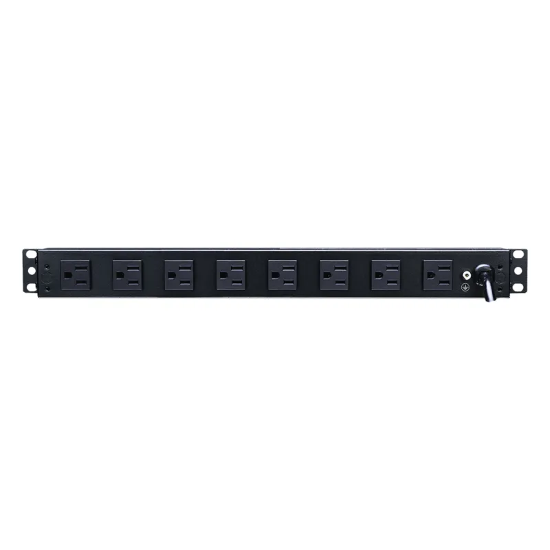 PDU Básico Para Distribución de Energía, Con 8 Tomas NEMA 5-15R Traseras y 2 Tomas 5-15R Frontales, 1UR, 15 Amp, 120 Vca