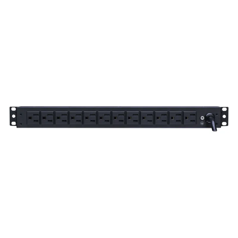 PDU Básico Para Distribución de Energía, Con 12 Tomas NEMA 5-15R Traseras, 1UR, 15 Amp, 120 Vca