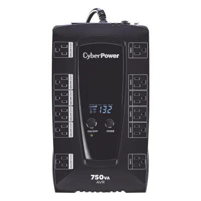 UPS de 750 VA/450 W, Topología Línea Interactiva, Entrada 120 Vca NEMA 5-15P, Tipo Gabinete Compacto, Con 12 Tomas NEMA 5-15R