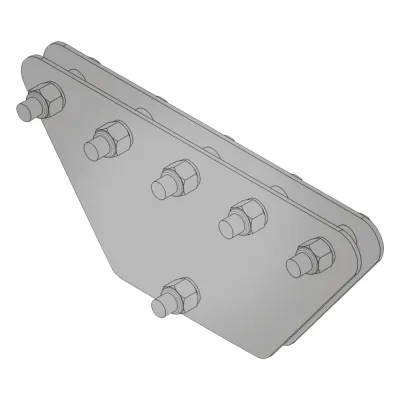 Placas igualadoras con tornillería y separadores, para 5 retenidas. Galvanizado en inmersión (20x20x50 cm).