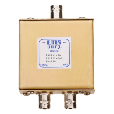 Divisor de Potencia EMR de 2 Vías, 30-960 MHz, 0.5 Watt, Conectores BNC Hembra.