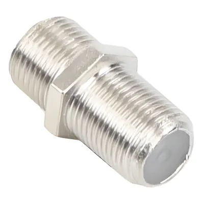 Adaptador Barril para 75 Ohm, de Conector F Hembra a F Hembra, Níquel/ Estaño/ Polietileno.