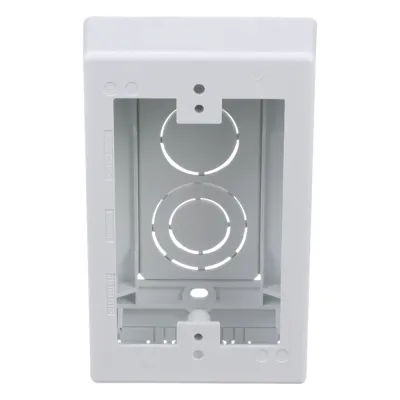 Caja de Pared Superficial, Uso Universal con Placas de Pared, con Cinta Adhesiva, Color Blanco