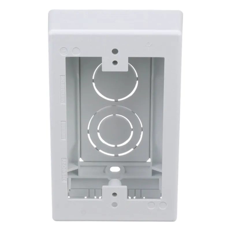 Caja de Pared Superficial, Uso Universal con Placas de Pared, con Cinta Adhesiva, Color Blanco