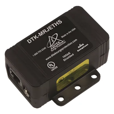 Protector de un solo canal 10GbE para sistemas de CCTV , Ideal para protección de cableado categoría CAT5e, CAT6 y CAT6A.