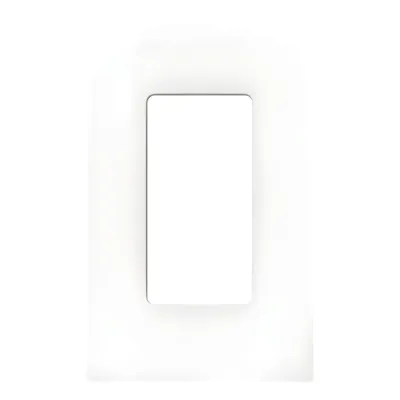 Placa de pared sin tornillos visibles de 1 espacio (1 gang), acabado satinado color Snow, para atenuadores y controles Lutron de apertura estilo designer