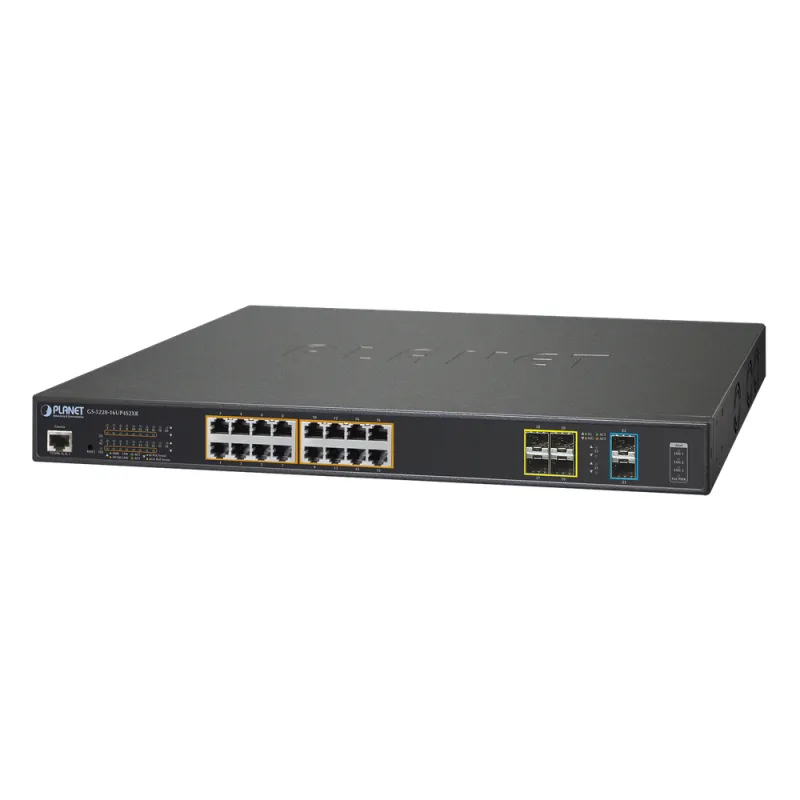 Switch Adminsitrable L2+, 16 puertos Ultra PoE 802.3bt, 4 puertos SFP, 2 puertos SFP+
